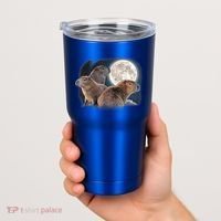 Three Capybaras And Moon Funny Capybara Humor Parody Tumbler thumb 2