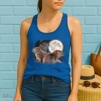 Three Capybaras And Moon Funny Capybara Humor Parody Women's Tank Top thumb 2