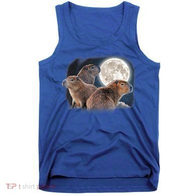 Three Capybaras And Moon Funny Capybara Humor Parody Tank Top