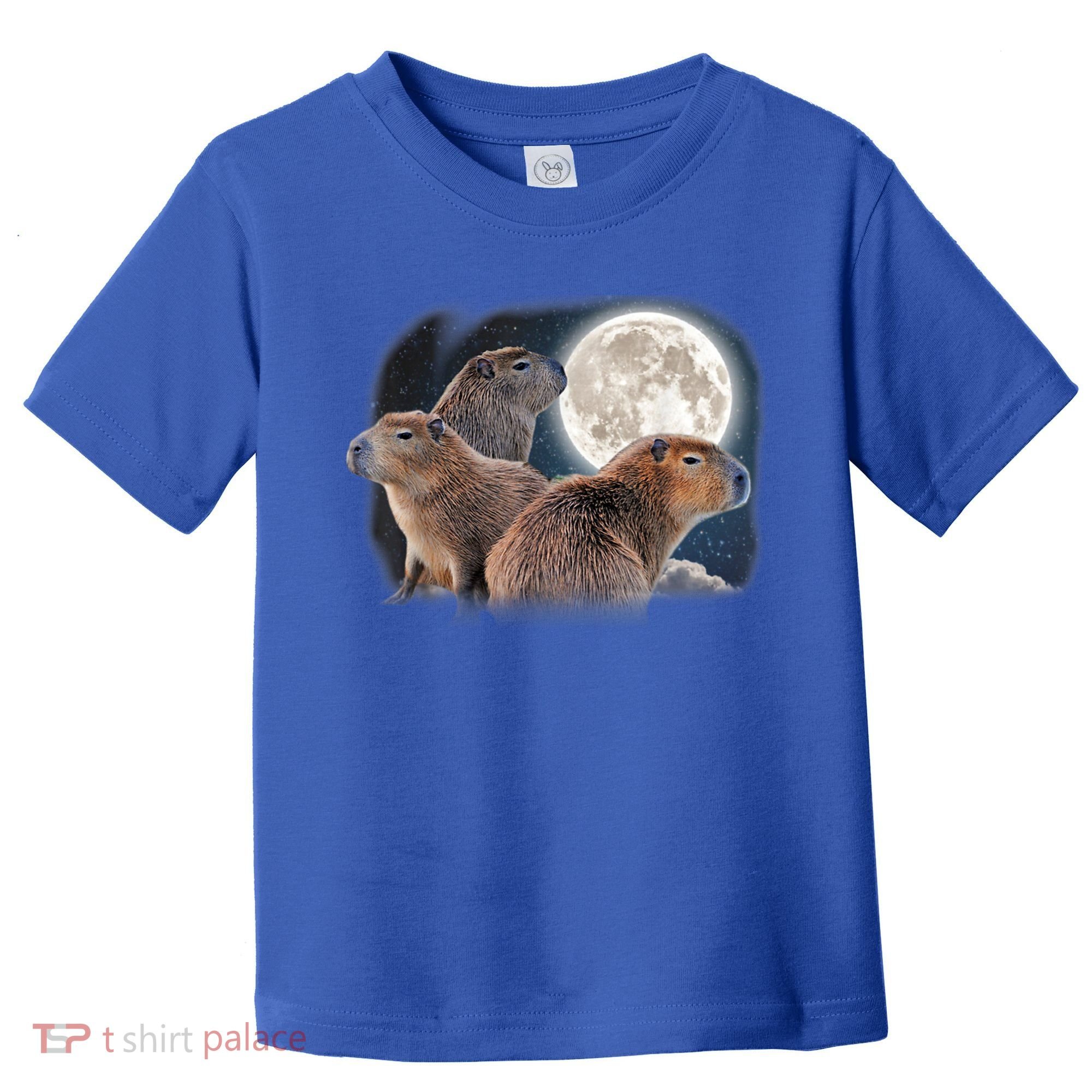 Three Capybaras And Moon Funny Capybara Humor Parody Toddler T-Shirt