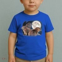 Three Capybaras And Moon Funny Capybara Humor Parody Toddler T-Shirt thumb 2