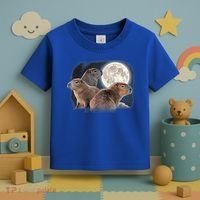 Three Capybaras And Moon Funny Capybara Humor Parody Toddler T-Shirt thumb 3