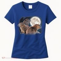 Three Capybaras And Moon Funny Capybara Humor Parody Women's T-Shirt thumb 0