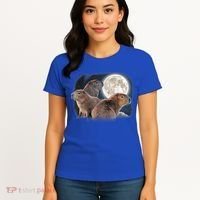 Three Capybaras And Moon Funny Capybara Humor Parody Women's T-Shirt thumb 4