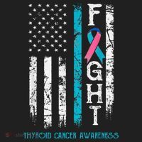 Thyroid Cancer Awareness Blue Pink Teal Ribbon Fight Flag Women's Sweatshirt thumb 2