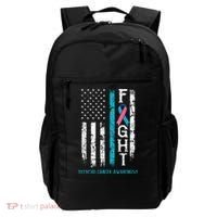 Thyroid Cancer Awareness Blue Pink Teal Ribbon Fight Flag Backpack thumb 0