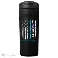 Thyroid Cancer Awareness Blue Pink Teal Ribbon Fight Flag 24oz Duet Stainless Steel Tumbler thumb 0