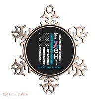 Thyroid Cancer Awareness Blue Pink Teal Ribbon Fight Flag Ornament thumb 0