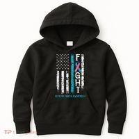 Thyroid Cancer Awareness Blue Pink Teal Ribbon Fight Flag Kids Hoodie thumb 0
