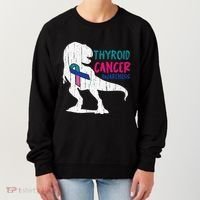 Thyroid Cancer Awareness Cool TRex Warrior Survivor Fighter Women's Sweatshirt thumb 0