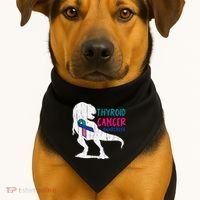 Thyroid Cancer Awareness Cool TRex Warrior Survivor Fighter USA-Made Doggie Bandana thumb 1