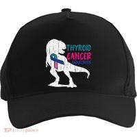 Thyroid Cancer Awareness Cool TRex Warrior Survivor Fighter Five-Panel Snapback Cap thumb 0