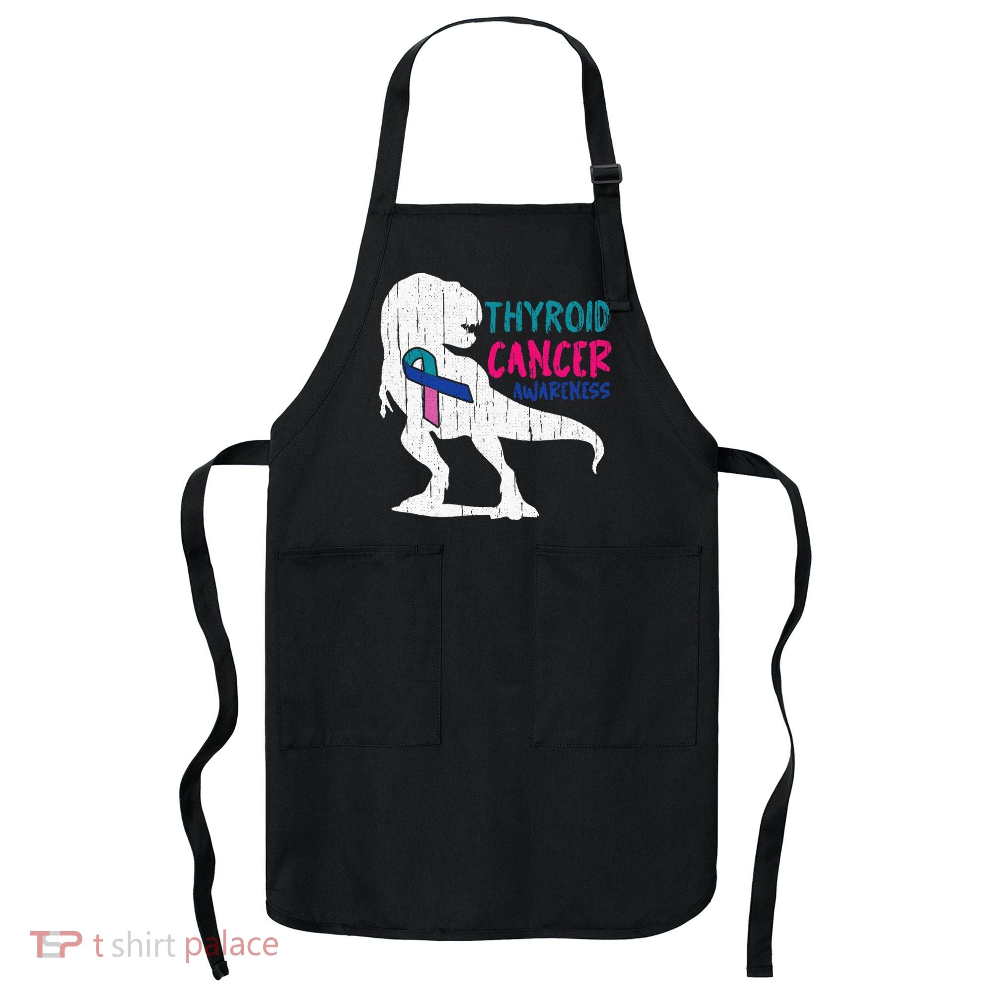 Thyroid Cancer Awareness Cool TRex Warrior Survivor Fighter Apron
