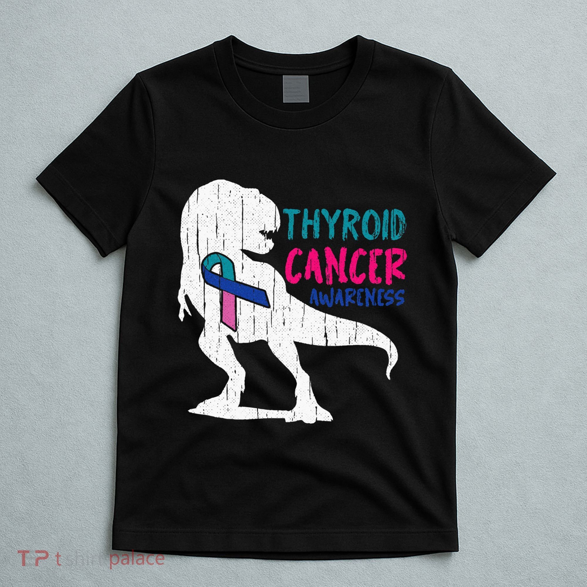 Thyroid Cancer Awareness Cool TRex Warrior Survivor Fighter T-Shirt