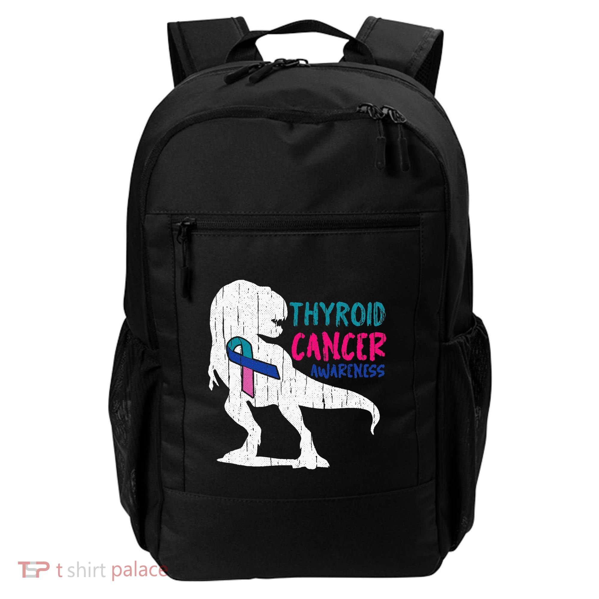 Thyroid Cancer Awareness Cool TRex Warrior Survivor Fighter Backpack