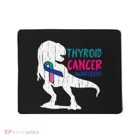 Thyroid Cancer Awareness Cool TRex Warrior Survivor Fighter Mousepad thumb 0