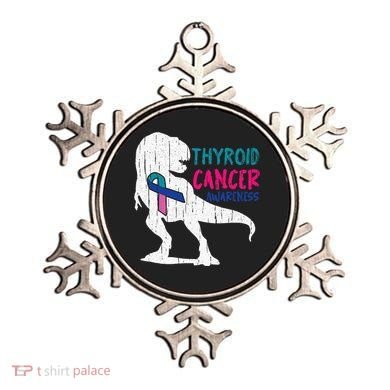 Thyroid Cancer Awareness Cool TRex Warrior Survivor Fighter Ornament