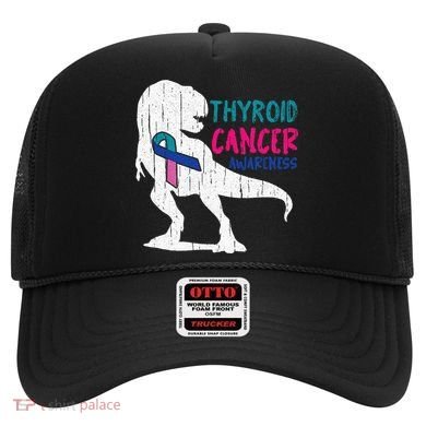 Thyroid Cancer Awareness Cool TRex Warrior Survivor Fighter Hat