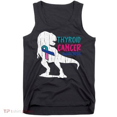 Thyroid Cancer Awareness Cool TRex Warrior Survivor Fighter Tank Top