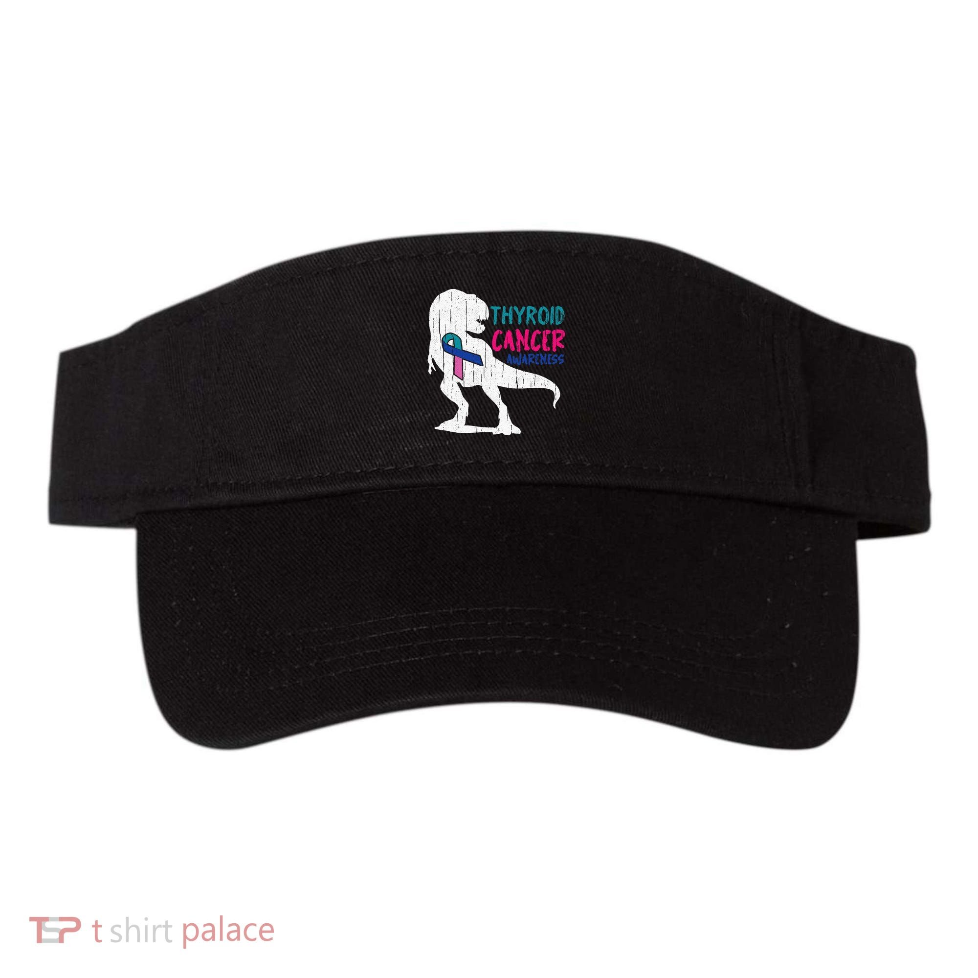 Thyroid Cancer Awareness Cool TRex Warrior Survivor Fighter Visor