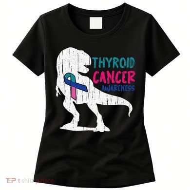 Thyroid Cancer Awareness Cool TRex Warrior Survivor Fighter Women's T-Shirt
