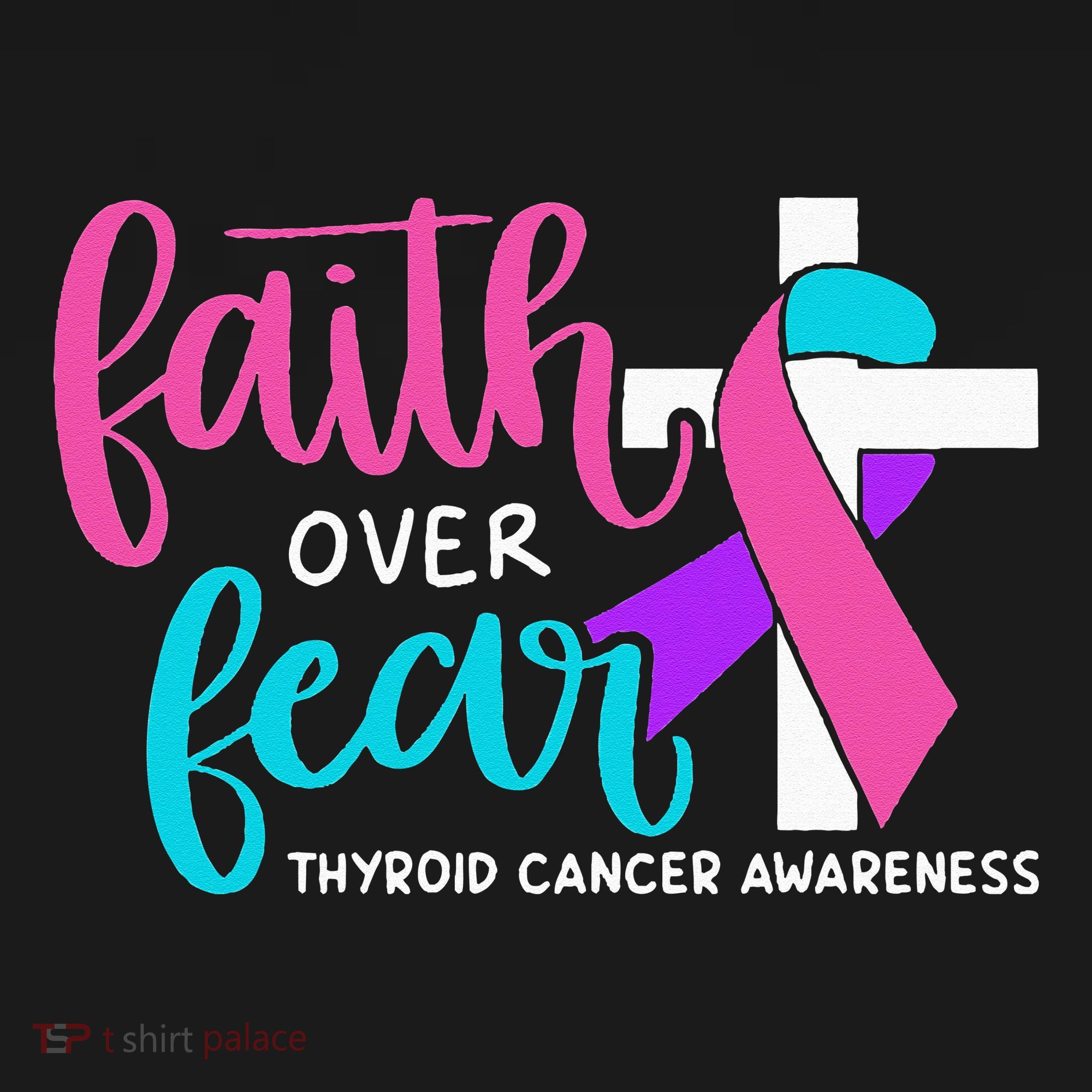Thyroid Cancer Awareness Religious Christian Faith Over Fear Women's Hoodie