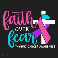 Thyroid Cancer Awareness Religious Christian Faith Over Fear Golf Towel thumb 3