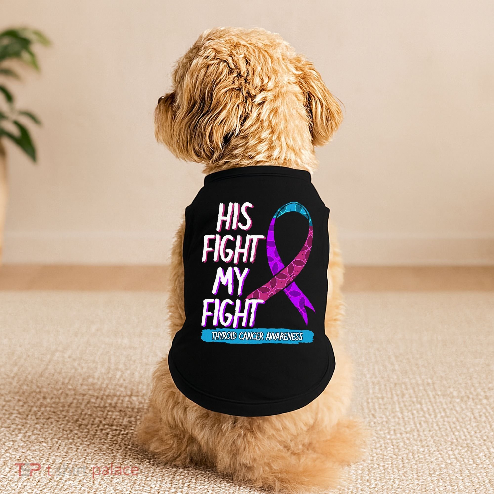 Thyroid Cancer Awareness Ribbon Endocrinologist Gift Idea Doggie Tank