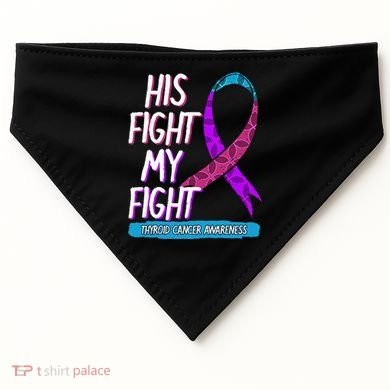 Thyroid Cancer Awareness Ribbon Endocrinologist Gift Idea USA-Made Doggie Bandana