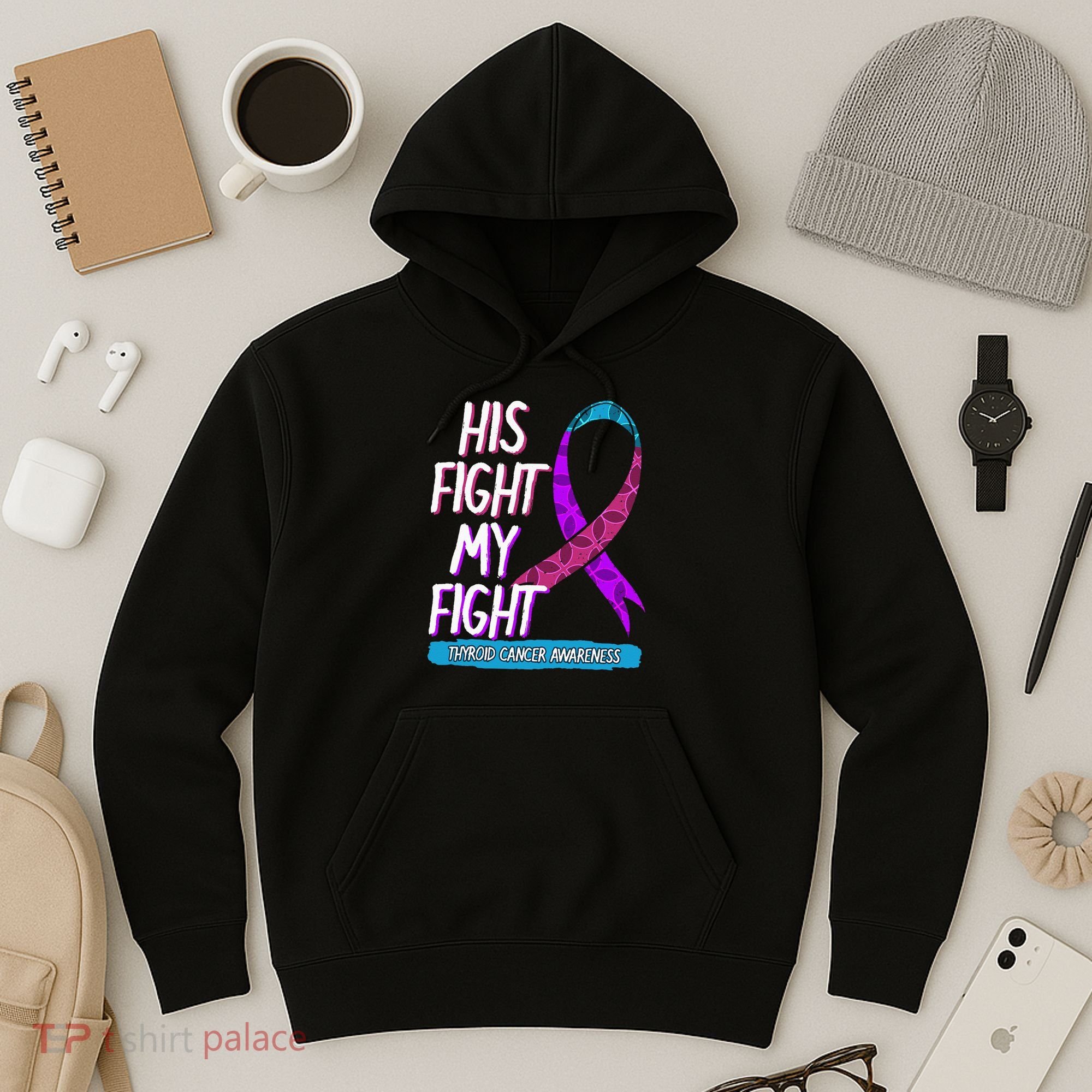 Thyroid Cancer Awareness Ribbon Endocrinologist Gift Idea Hoodie