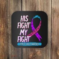 Thyroid Cancer Awareness Ribbon Endocrinologist Gift Idea Coaster thumb 0