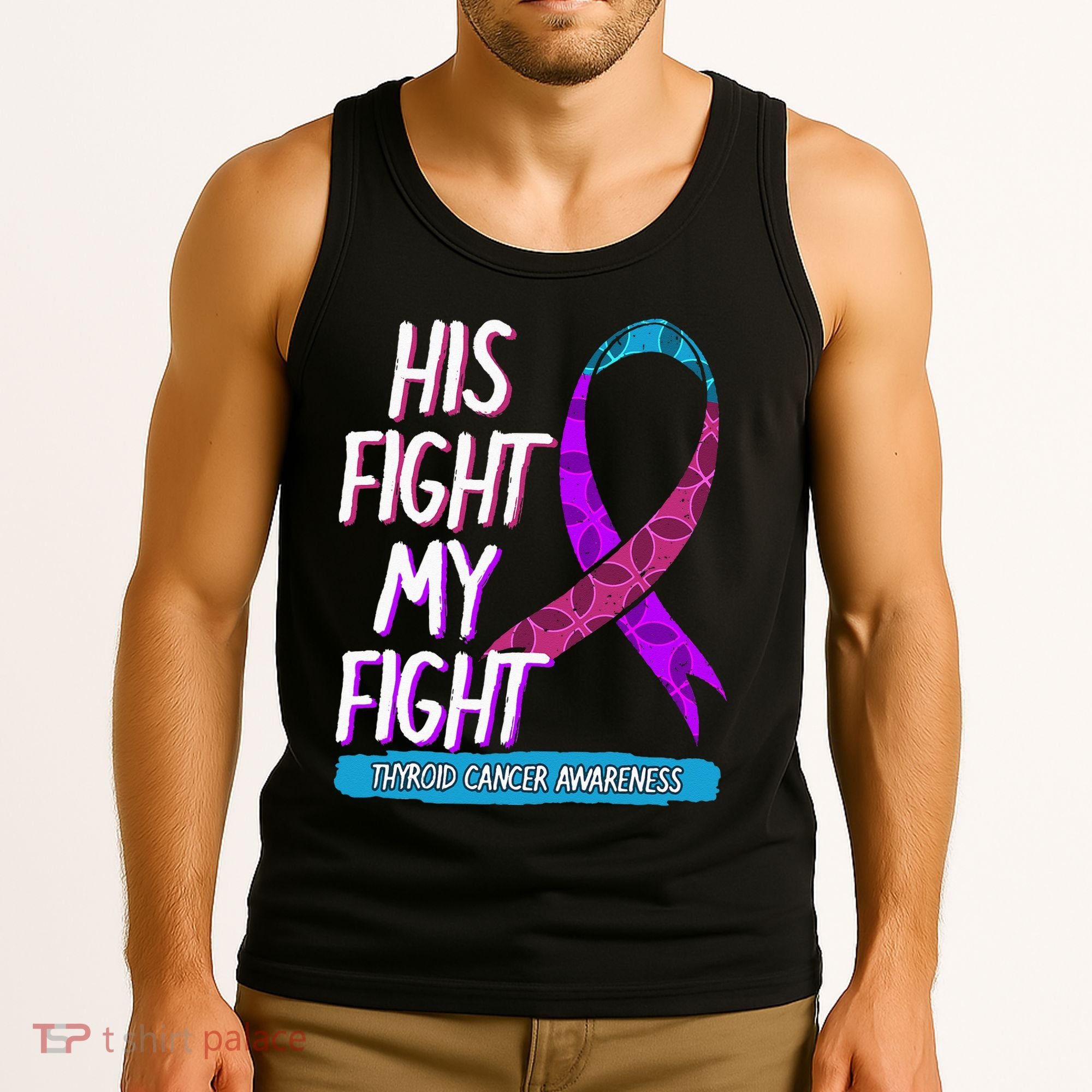 Thyroid Cancer Awareness Ribbon Endocrinologist Gift Idea Tank Top