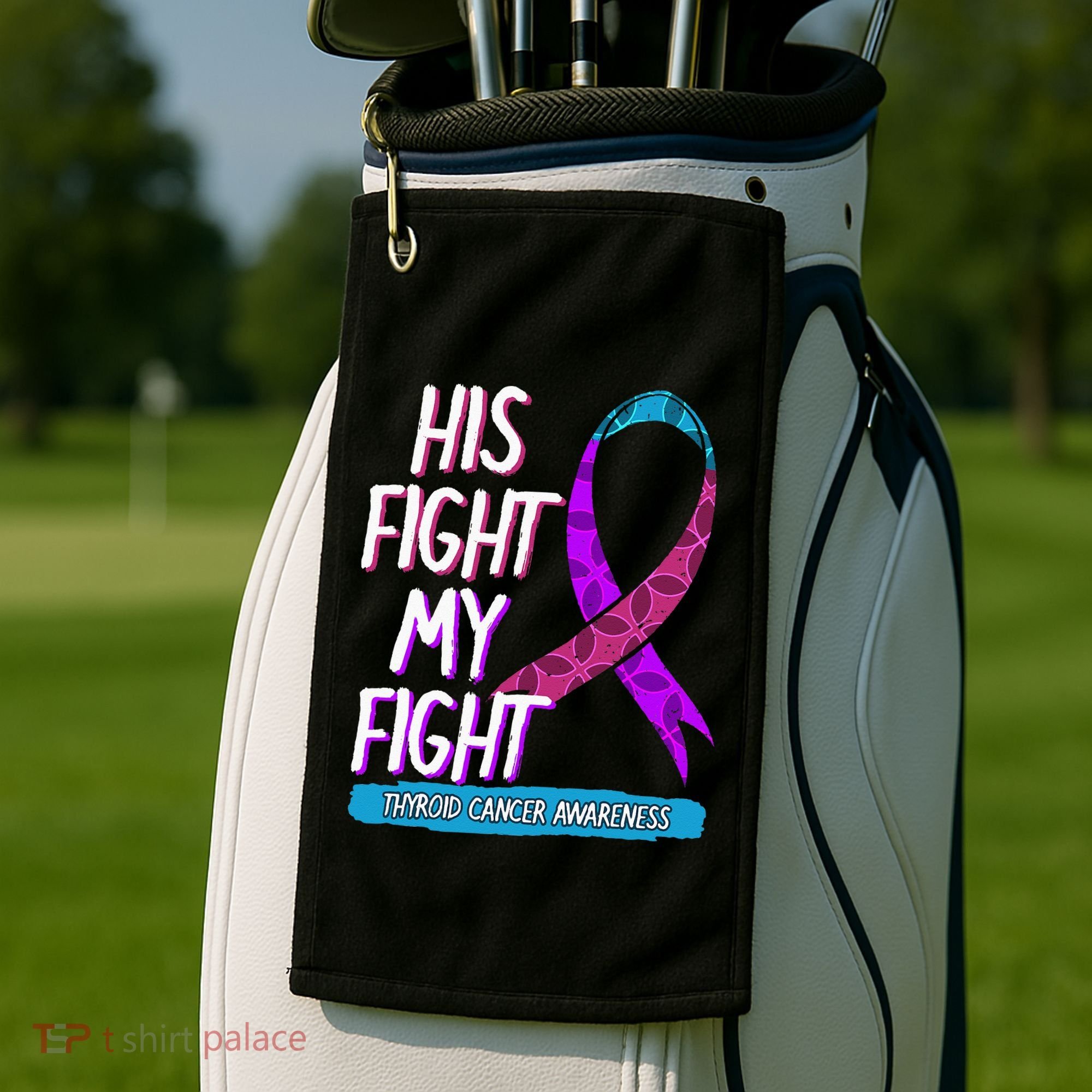 Thyroid Cancer Awareness Ribbon Endocrinologist Gift Idea Golf Towel