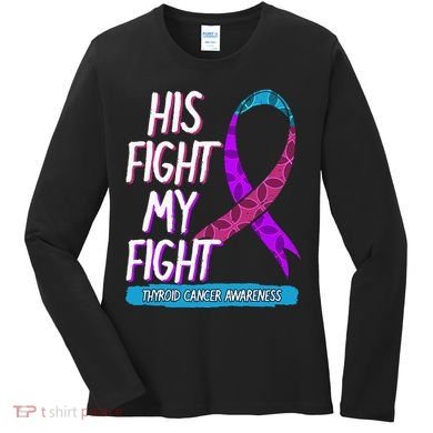 Thyroid Cancer Awareness Ribbon Endocrinologist Gift Idea Women's Long Sleeve Shirt