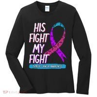 Thyroid Cancer Awareness Ribbon Endocrinologist Gift Idea Women's Long Sleeve Shirt thumb 0