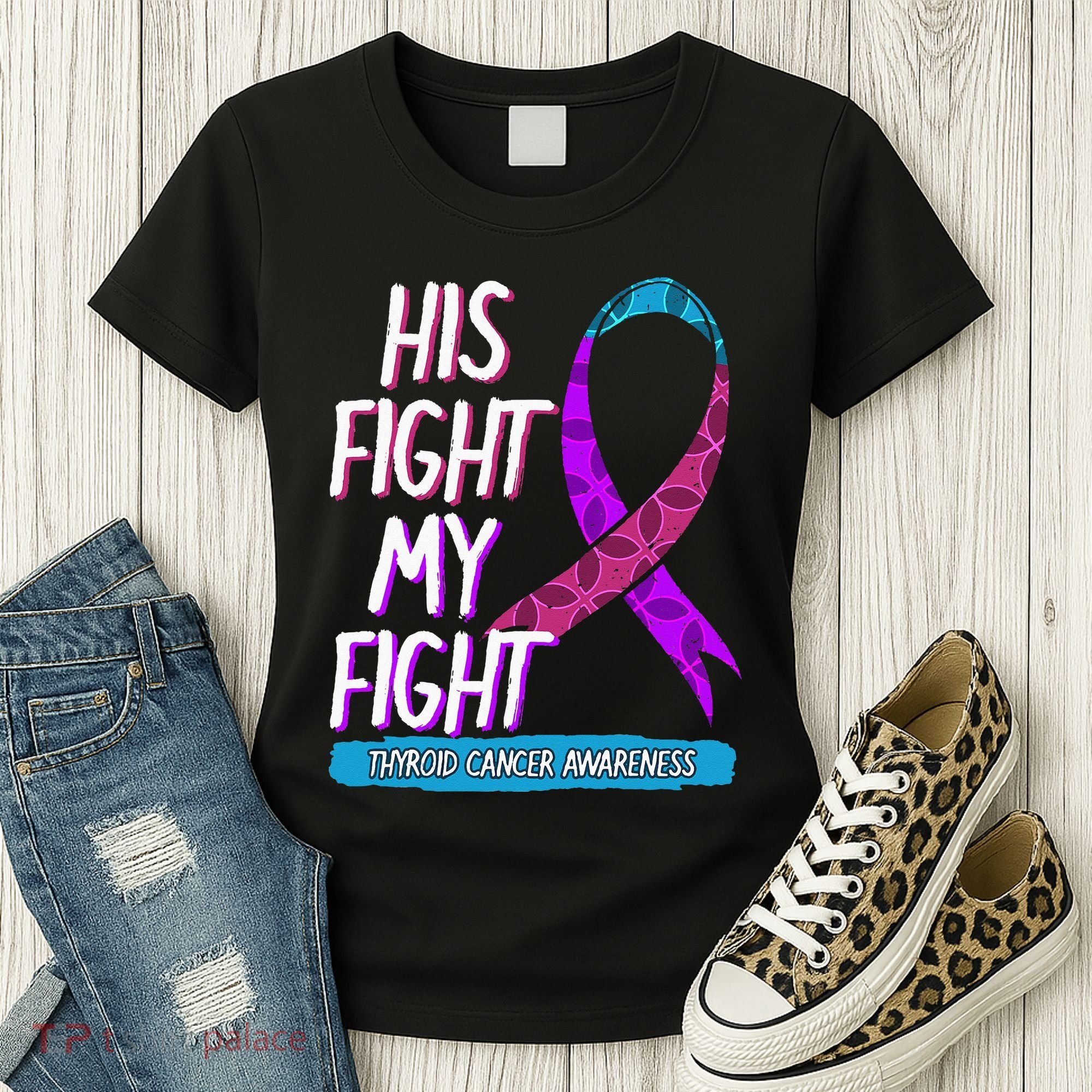 Thyroid Cancer Awareness Ribbon Endocrinologist Gift Idea Women's T-Shirt
