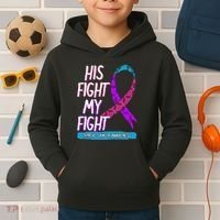 Thyroid Cancer Awareness Ribbon Endocrinologist Gift Idea Kids Hoodie thumb 2