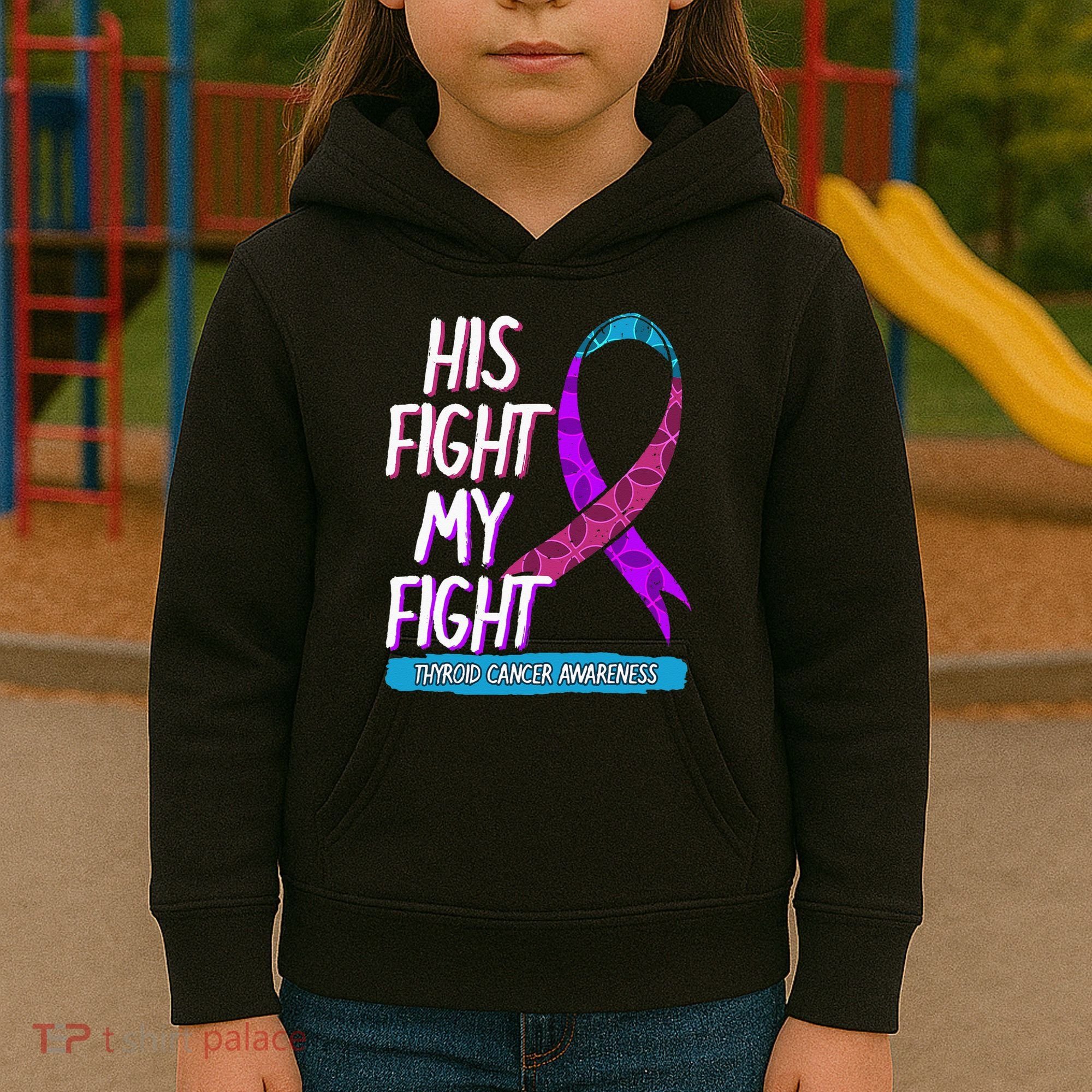 Thyroid Cancer Awareness Ribbon Endocrinologist Gift Idea Kids Hoodie
