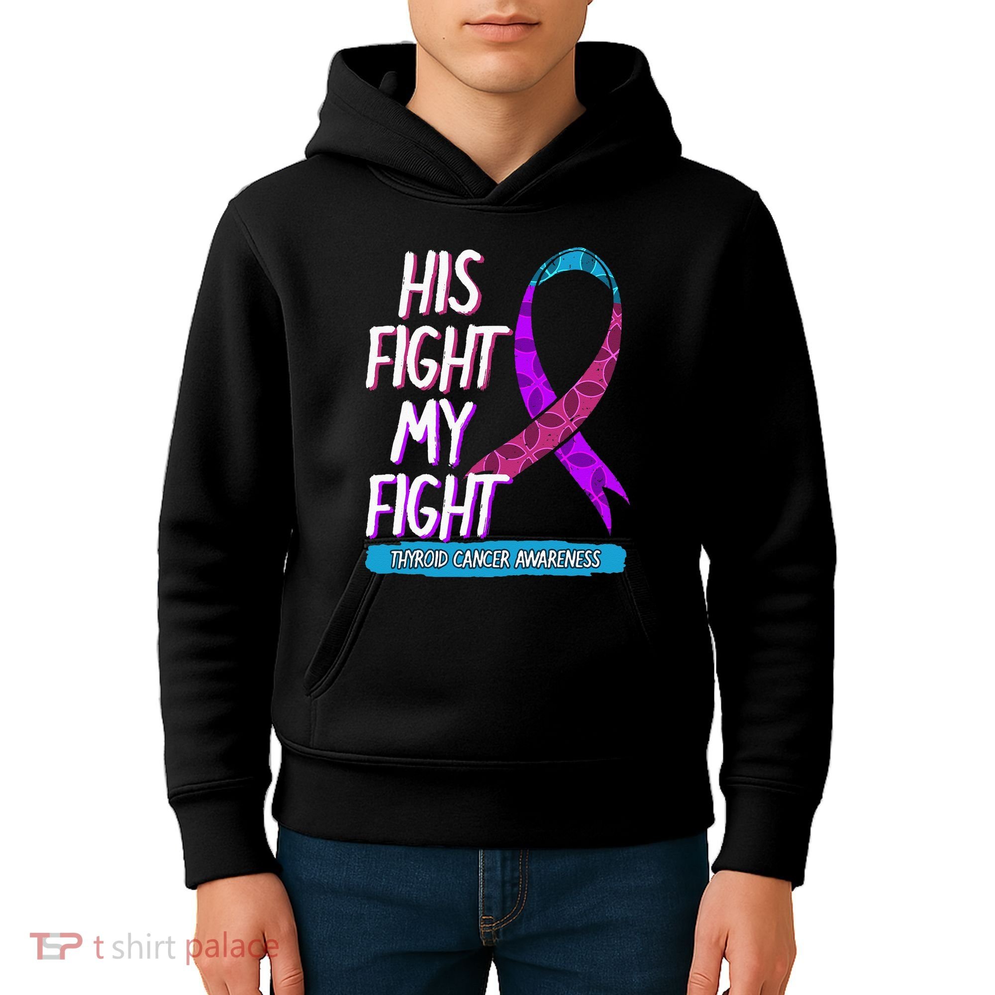 Thyroid Cancer Awareness Ribbon Endocrinologist Gift Idea Kids Hoodie