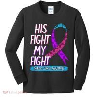 Thyroid Cancer Awareness Ribbon Endocrinologist Gift Idea Kids Long Sleeve Shirt thumb 0