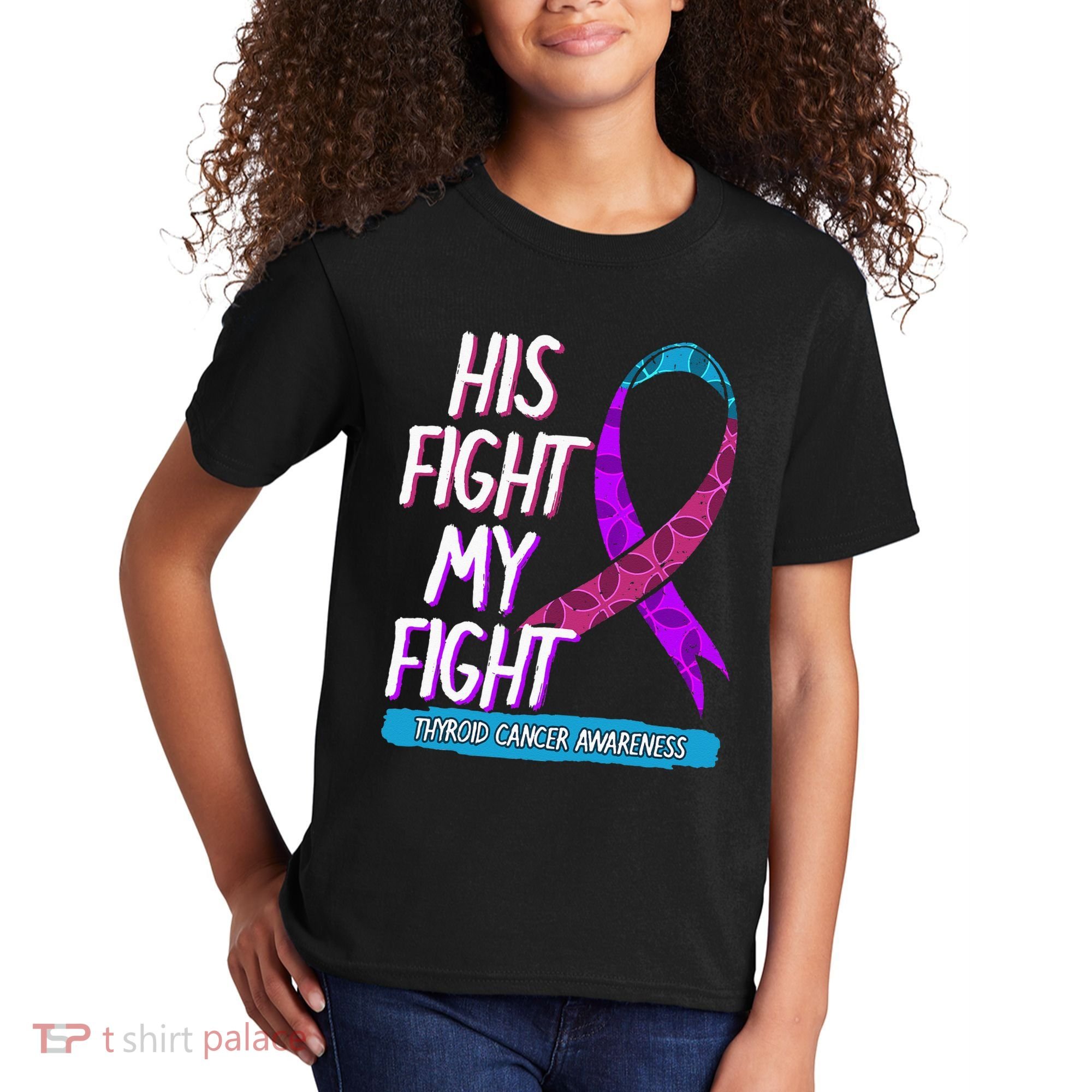 Thyroid Cancer Awareness Ribbon Endocrinologist Gift Idea Kids T-Shirt