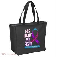 Thyroid Cancer Awareness Ribbon Endocrinologist Gift Idea Tote Bag thumb 2
