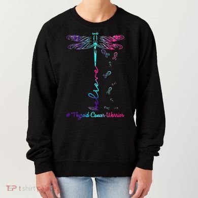 Thyroid Cancer Awareness Warrior Dragonfly Believe Hope Women's Sweatshirt