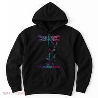 Thyroid Cancer Awareness Warrior Dragonfly Believe Hope Hoodie thumb 0
