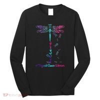 Thyroid Cancer Awareness Warrior Dragonfly Believe Hope Long Sleeve Shirt thumb 0