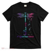 Thyroid Cancer Awareness Warrior Dragonfly Believe Hope T-Shirt thumb 0