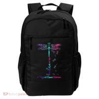Thyroid Cancer Awareness Warrior Dragonfly Believe Hope Backpack thumb 0