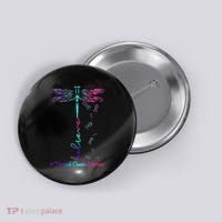 Thyroid Cancer Awareness Warrior Dragonfly Believe Hope Button thumb 0