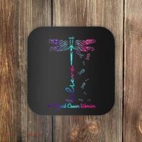 Thyroid Cancer Awareness Warrior Dragonfly Believe Hope Coaster thumb 0