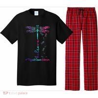 Thyroid Cancer Awareness Warrior Dragonfly Believe Hope Pajama Set thumb 0